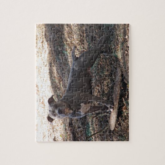 Pitbull met Skateboard Puzzle Legpuzzel (Verticaal)