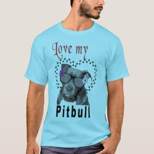Pitbull met zonnebril t-shirt
