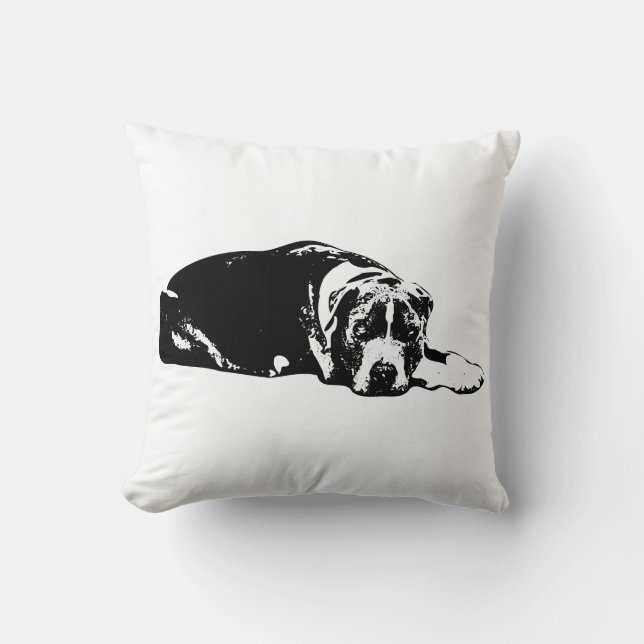 Pitbull mix zwart en wit Sierkussen (Voorkant)