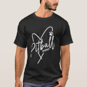 Pitbull Moeder Hart Pit Bull Mama Hondenliefhebber T-shirt (Voorkant)