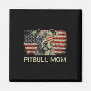 Pitbull Moeder Hondenliefhebbers Amerikaanse Vlag Magneet