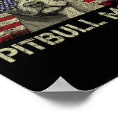Pitbull Moeder Hondenliefhebbers Amerikaanse Vlag  Poster (Hoek)