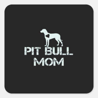 Pitbull moeder houdt zo veel van puppies vierkante sticker