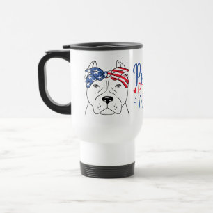 Pitbull Moeder Patriottische Amerikaanse Vlag Pit Reisbeker
