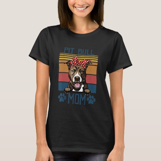 Pitbull Moeder  Pitbull Mama Moederdag Dog T-shirt (Voorkant)