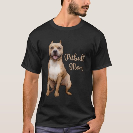 Pitbull Moeder Pittie Hond Bully Pit Bull Mama Gif T-shirt (Voorkant)