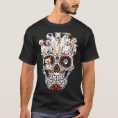 Pitbull Moeder Sugar Skull Shirt Grappig Gothic Do (Voorkant)