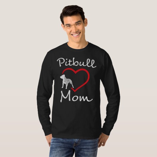 Pitbull Moeder Vrouwen Pit Bull Hond Bewustzijn Ha T-shirt (Voorkant volledig)