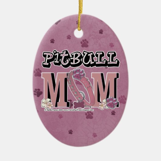 Pitbull MOM Keramisch Ornament (Voorkant)