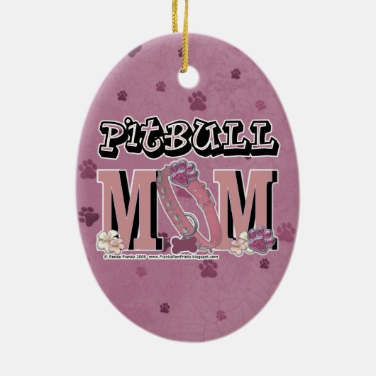 Pitbull MOM Keramisch Ornament (Achterkant)