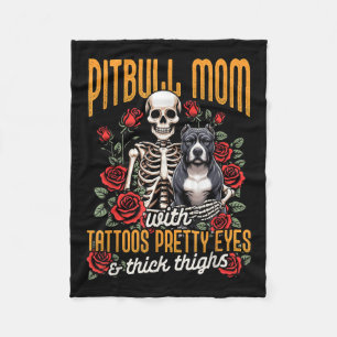 Pitbull Mom Pittie Mom Dog Mom Pitbull Mom with Ta Fleece Deken