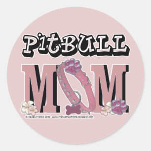 Pitbull MOM Ronde Sticker