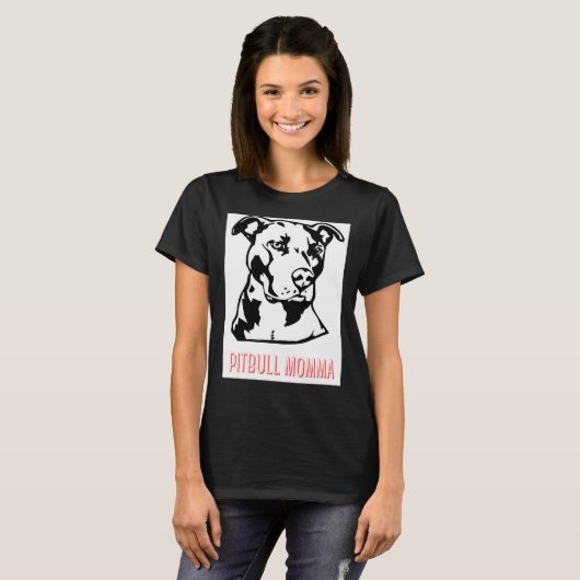 Pitbull Momma T-shirt (Voorkant volledig)