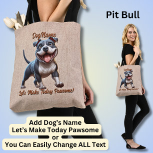Pitbull - Naam hond toevoegen, tekst wijzigen Tote Bag