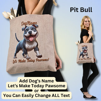 Pitbull - Naam hond toevoegen, tekst wijzigen Tote Bag