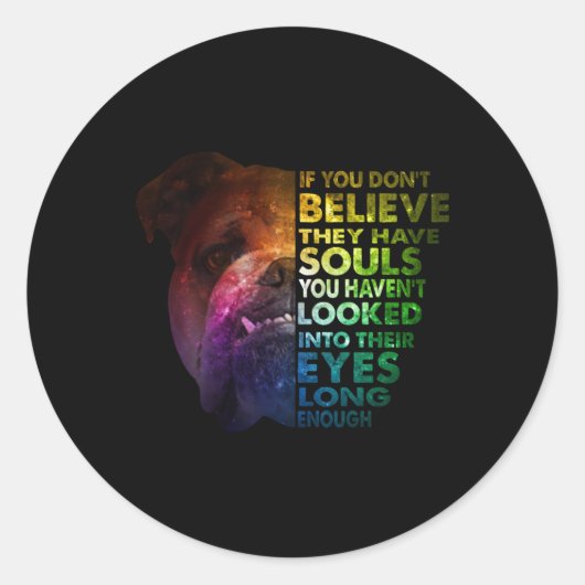 Pitbull onderzocht hun ogen lang genoeg ronde sticker (Voorkant)