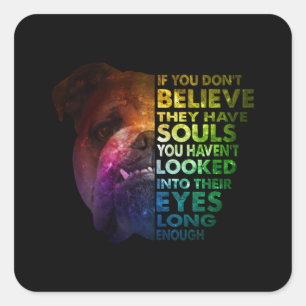 Pitbull onderzocht hun ogen lang genoeg vierkante sticker