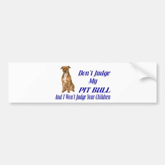 PITBULL OORDEEL BUMPERSTICKER (Voorkant)