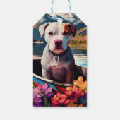 Pitbull op een peddel: Een Schilderachtig avontuur Cadeaulabel (Achterkant)