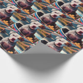 Pitbull op een peddel: Een Schilderachtig avontuur Cadeaupapier (Hoek)