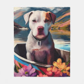 Pitbull op een peddel: Een Schilderachtig avontuur Fleece Deken (Voorkant)