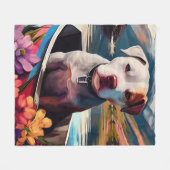 Pitbull op een peddel: Een Schilderachtig avontuur Fleece Deken (Voorkant (Horizontaal))