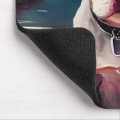 Pitbull op een peddel: Een Schilderachtig avontuur Muismat (Hoek)