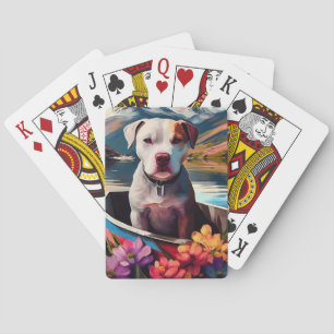 Pitbull op een peddel: Een Schilderachtig avontuur Pokerkaarten