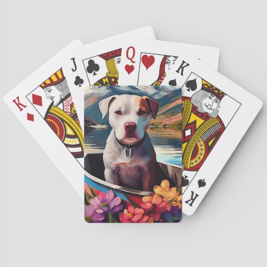 Pitbull op een peddel: Een Schilderachtig avontuur Pokerkaarten (Achterkant)