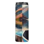 Pitbull op een peddel: Een Schilderachtig avontuur Thermosbeker (Achterkant)