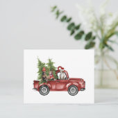 Pitbull op kerst-ornament voor de auto briefkaart (Staand voorkant)