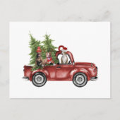 Pitbull op kerst-ornament voor de auto briefkaart (Voorkant)