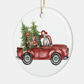 Pitbull op kerst-ornament voor de auto keramisch ornament (Links)