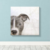 pitbull origineel schilderij van Miart print (Insitu (Houten vloer))