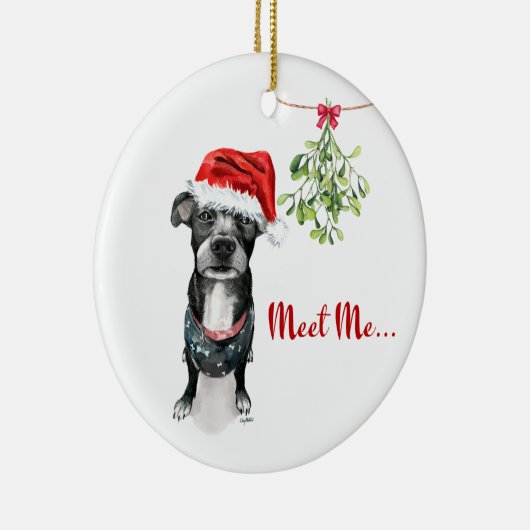 Pitbull Ornament - Ontmoet me onder de mistletoe (Rechts)