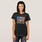 Pitbull Pap American Pit Bull Dog ons vlag 4th of  T-shirt (Voorkant volledig)