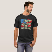 Pitbull Pap American Pit Bull Dog ons vlag 4th of  T-shirt (Voorkant volledig)