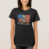 Pitbull Pap American Pit Bull Dog ons vlag 4th of  T-shirt (Voorkant)