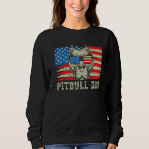 Pitbull Pap American Pit Bull Dog ons vlag 4th of  Trui