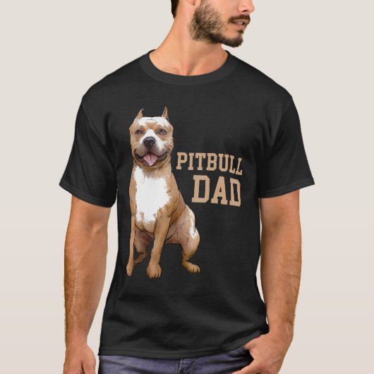 Pitbull Pap Pittie Dog Bully Pit Bull Papa Fathers T-shirt (Voorkant)