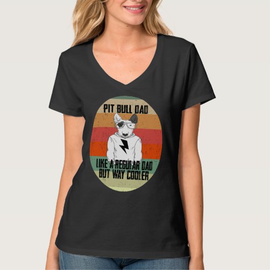 Pitbull papa als een gewone vader maar cooler dier t-shirt (Voorkant)