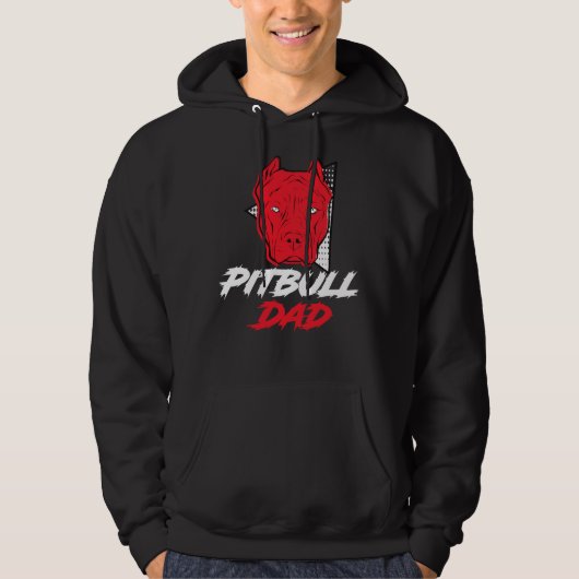 Pitbull Papa Funny Pitbull Hoodie (Voorkant)