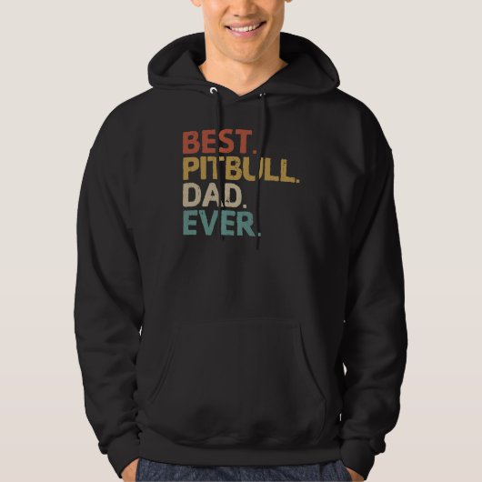 Pitbull Papa Pit Bull Eigenaar Idee Hoodie (Voorkant)