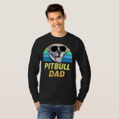 Pitbull Papa Retro Grappige Pit Bull Awareness T-shirt (Voorkant volledig)