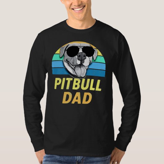 Pitbull Papa Retro Grappige Pit Bull Awareness T-shirt (Voorkant)