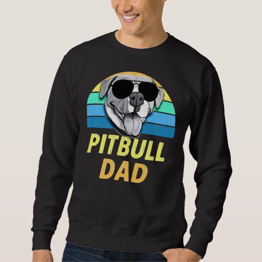 Pitbull Papa Retro Grappige Pit Bull Awareness Trui (Voorkant)