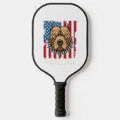 Pitbull Papa USA Vlag Patriottische Vaders Dag Cad Pickleball Paddle (Voorkant)