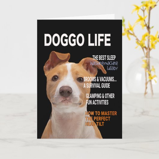 Pitbull Parody Magazine-Hoesje Kaart (Gele Bloem)