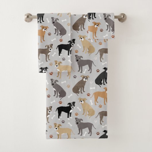 Pitbull Paws and Botten Bath Towel Set Bad Handdoek (Insitu)