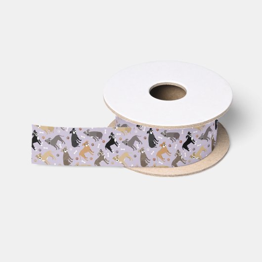 Pitbull Paws and Botten Satin Ribbon Satijnen Lint (Spoel)